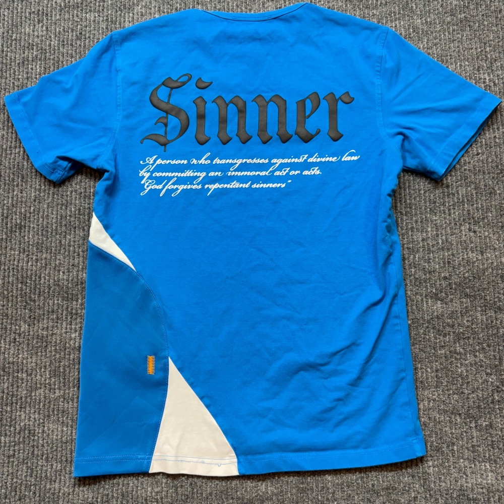 Vie Riche Paris Mens Saint Sinner Graphic T-Shirt Blue Size M Short Sleeve View 2